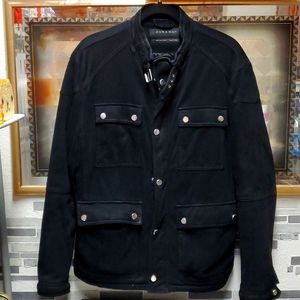 ZARA MAN JACKET black micro suede